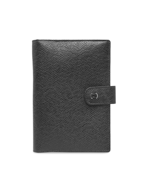 

Da Milano Men Black Textured Two Fold Leather Wallet