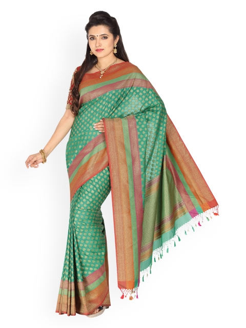 

Vijayalakshmi Silks Green Poly Silk Woven Design Banarasi Saree