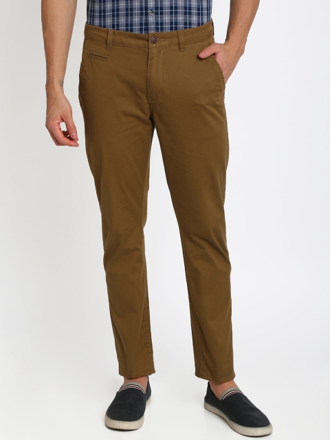 

Crocodile Men Khaki Smart Slim Fit Solid Chinos