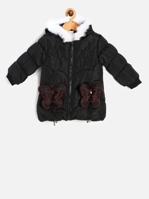 

PASSION PETALS Girls Black Printed Lightweight Padded Jacket