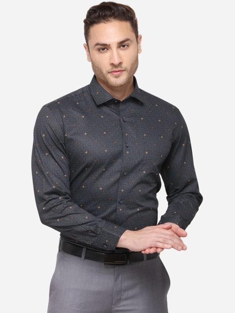 

Greenfibre Men Grey Slim Fit Printed Formal Shirt