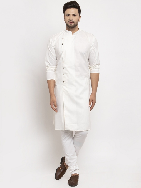 

Benstoke Men White Solid Kurta with Churidar