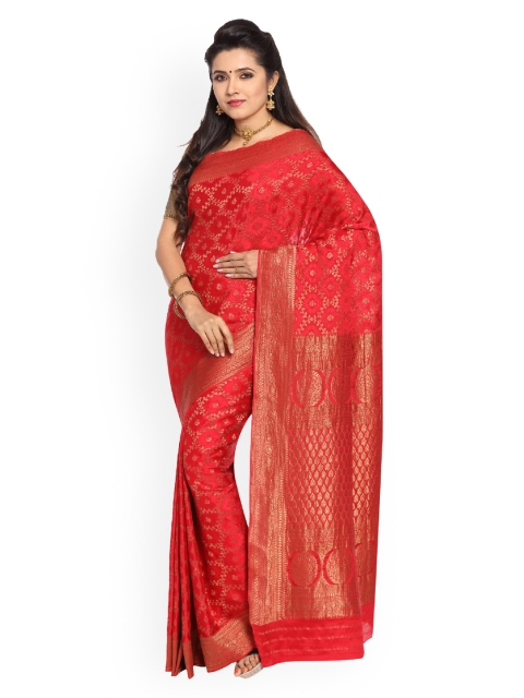 

Vijayalakshmi Silks Red Woven Design Crepe Silk Saree