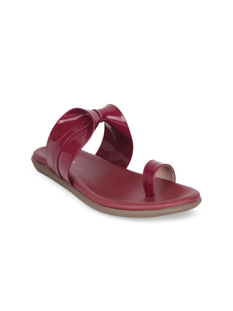 

SCENTRA Women Red Solid One Toe Flats
