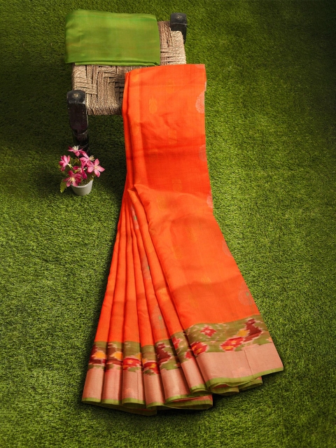 

APCO Orange Woven Design Silk Cotton Saree