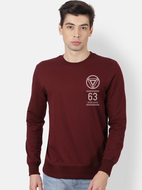 

Free Authority Men Maroon & Off-White Iron Man Print Sweatshirt