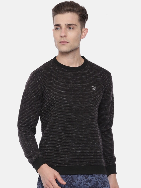 

Breakbounce Men Black & White Self Design Sweatshirt