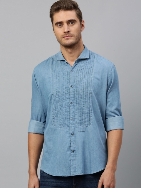 

RARE RABBIT Men Blue Regular Fit Solid Casual Shirt