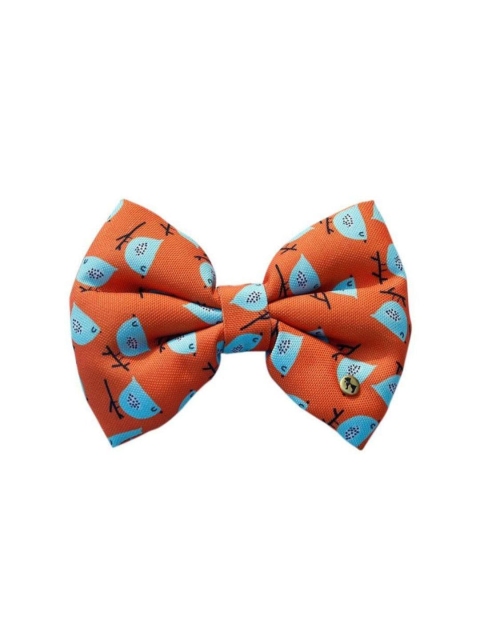 

Heads Up For Tails Orange & Blue Printed HUFT Birdie Detachable Dog Bow Tie