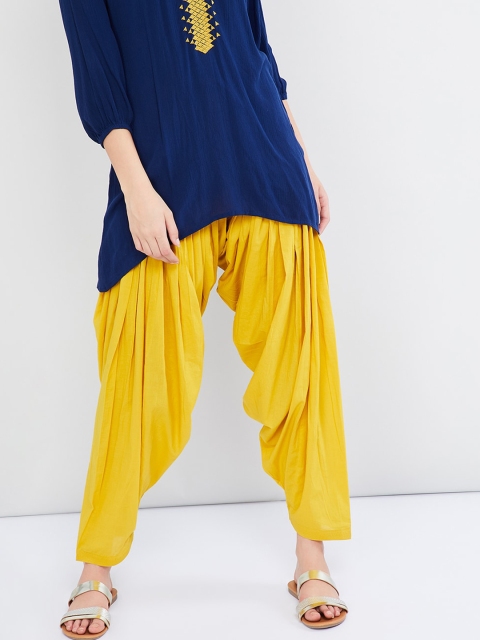 

max Women Mustard Yellow Solid Loose-Fit Salwar
