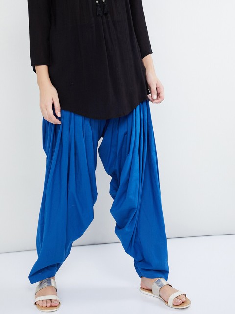 

max Women Blue Solid Straight-Fit Salwar