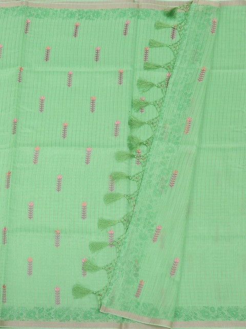 

Pothys Green & Pink Pure Cotton Woven Design Saree