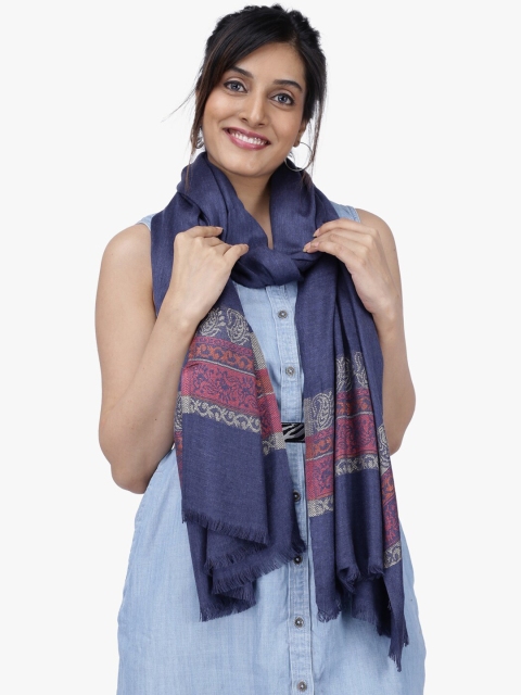 

Scarves & Glitters Women Navy Blue Printed Scarf
