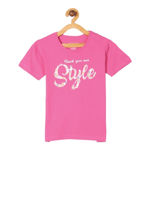 

Cherokee Girls Pink & White Printed T-shirt