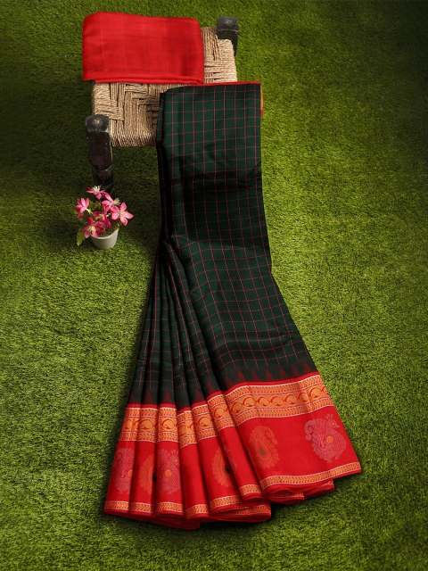 

APCO Green Solid Silk Cotton Sustainable Saree