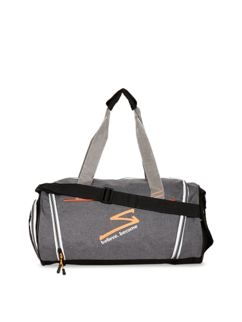SG Unisex Grey & Black Colourblocked Gym Duffel Bag