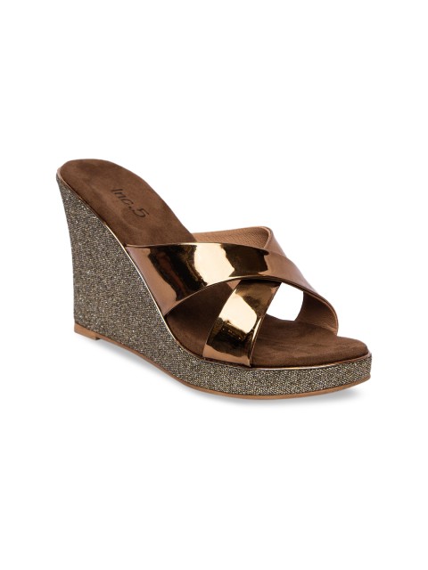 

Inc 5 Women Gold-Toned Solid Sandals