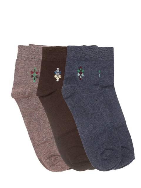 

Dollar Men Pack Of 3 Assorted Ankle-Length Socks