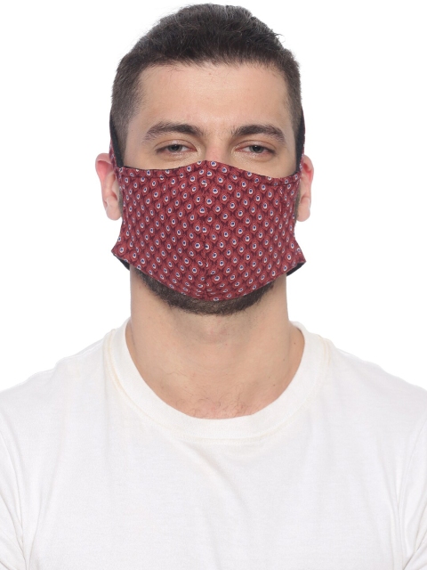 

Bene Kleed Adults Maroon Printed HeptaShield 3-Ply Reusable Cloth Mask