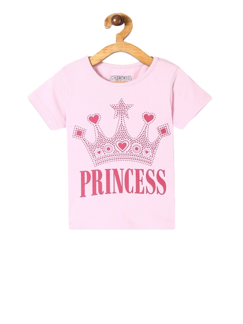 

Cherokee Girls Pink Printed Round Neck T-shirt