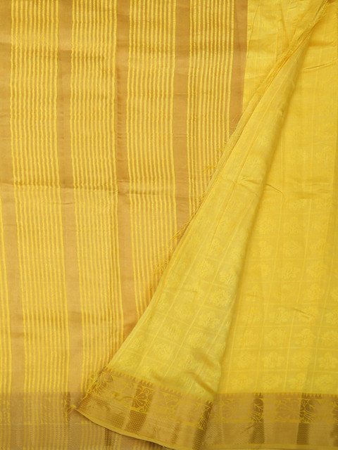 

Pothys Yellow Solid Jute Silk Saree