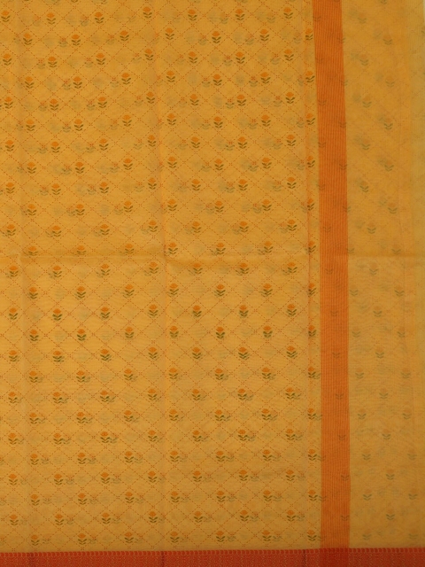 

Pothys Orange Embroidered Jute Cotton Saree