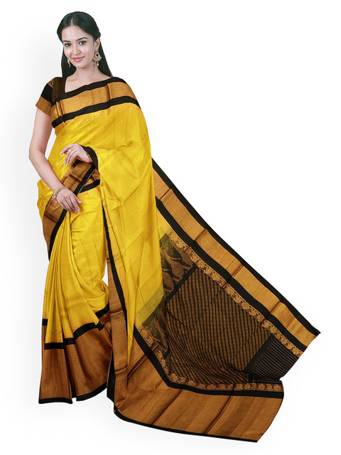 

APCO Yellow Solid Silk Cotton Saree
