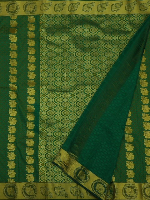 

Pothys Green & Gold-Toned Art Silk Woven Design Saree