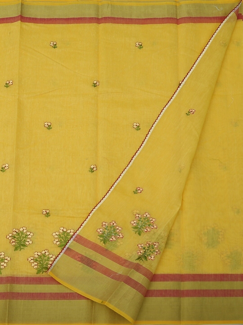 

Pothys Yellow Woven Design Cotton Blend Saree