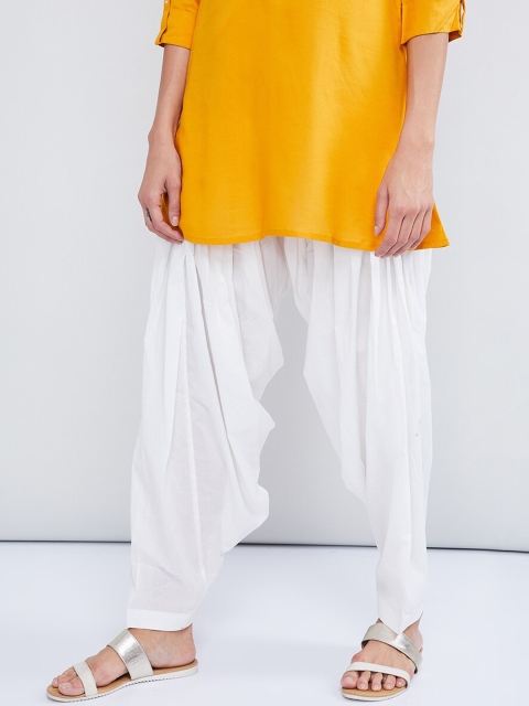 

max Women White Solid Loose-Fit Salwar