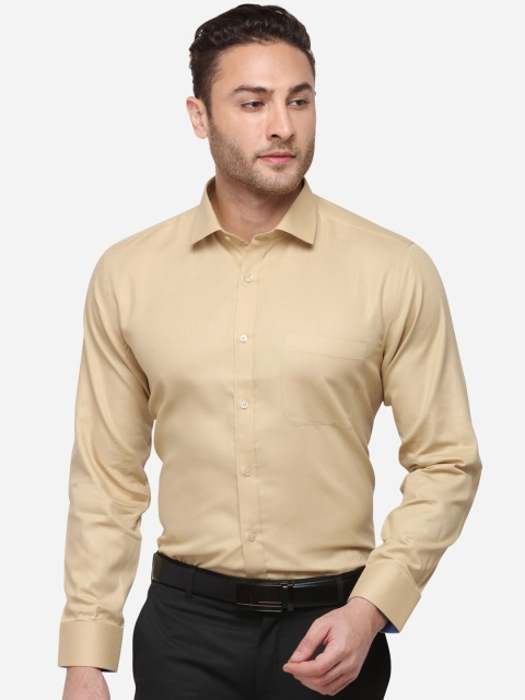 

Greenfibre Men Beige Slim Fit Solid Formal Shirt