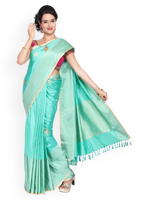 

Vijayalakshmi Silks Sea Green Pure Silk Woven Design Banarasi Saree