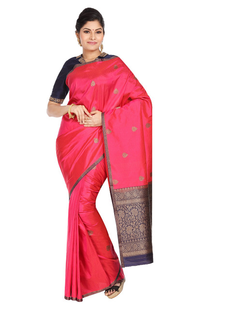 

Vijayalakshmi Silks Blue & Pink Pure Silk Woven Design Banarasi Saree