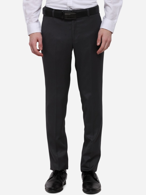 

METAL Men Grey Slim Fit Solid Formal Trousers