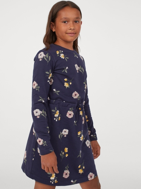 

H&M Girls Blue Printed Sweatshirt Dress