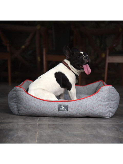 

Heads Up For Tails Grey Printed Nap-Sack Lounger Dog Bed