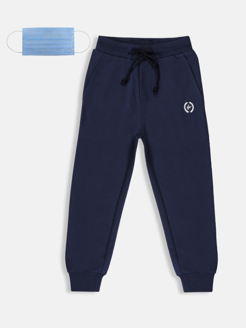 

Lil Tomatoes Boys Navy Blue Solid Straight-Fit Joggers