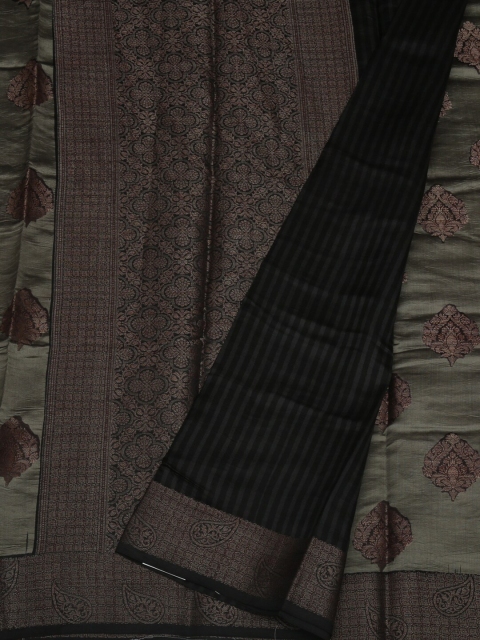 

Pothys Grey & Black Jute Silk Woven Design Saree