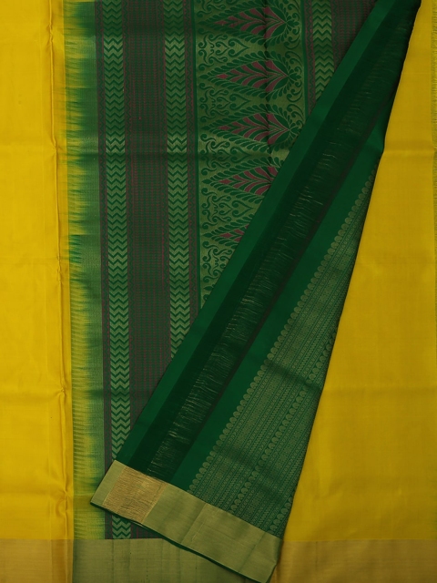 

Pothys Yellow & Green Pure Silk Woven Design Saree