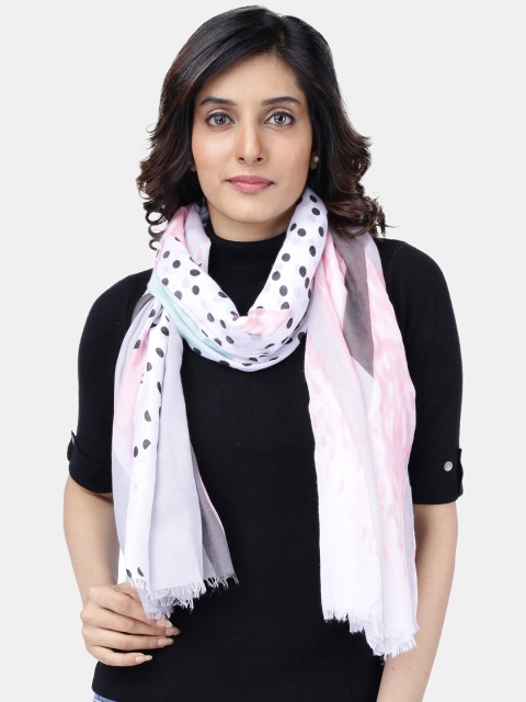 

Scarves & Glitters Women Grey & Pink Printed Scarf