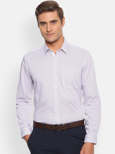 

Louis Philippe Men White Slim Fit Printed Formal Shirt