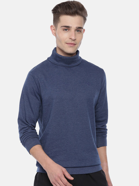 

Breakbounce Men Navy Blue Solid Sweatshirt