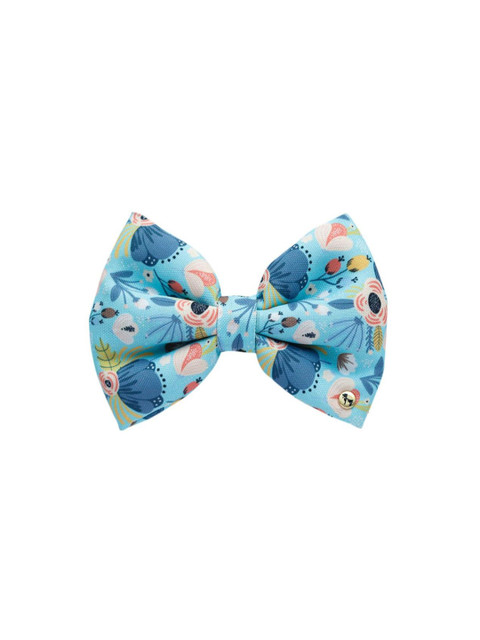 

Heads Up For Tails Blue Printed Song of Spring Detachable Dog Bow Tie