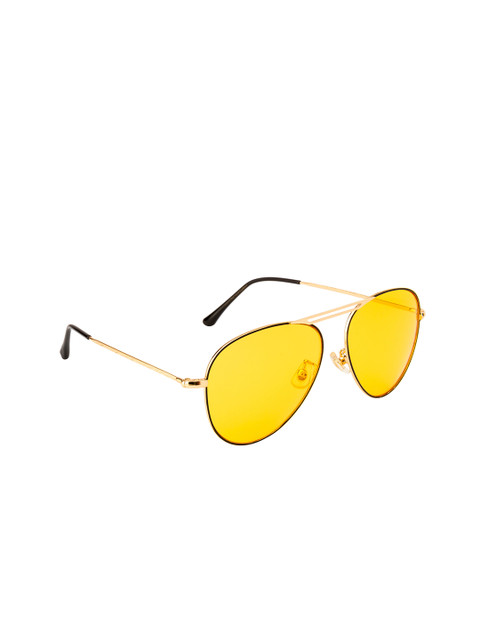

Ted Smith Unisex UV Protected Lens Aviator Sunglasses TS-9080S_C122, Yellow