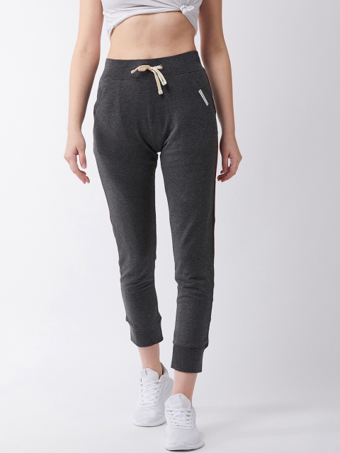 

C9 AIRWEAR Women Grey Solid & Striped Side Taped Straight-Fit Joggers