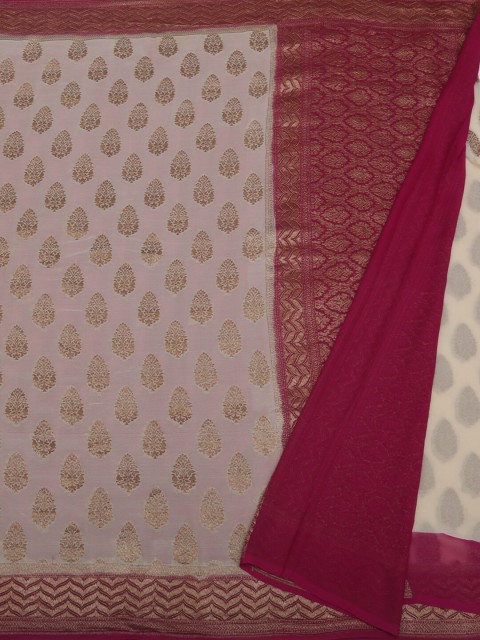 

Pothys Cream-Coloured Woven Design Pure Georgette Saree