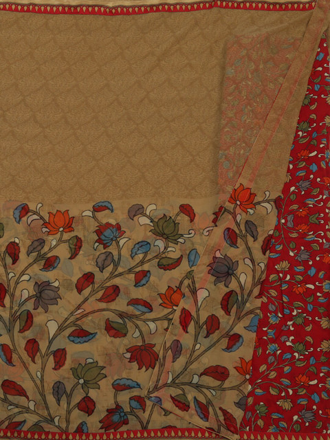 

Pothys Brown Printed Jute Cotton Saree