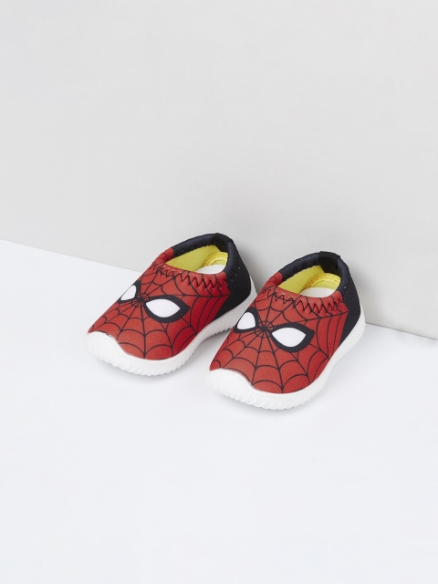 

max Boys Red Spiderman Printed Slip-On Sneakers