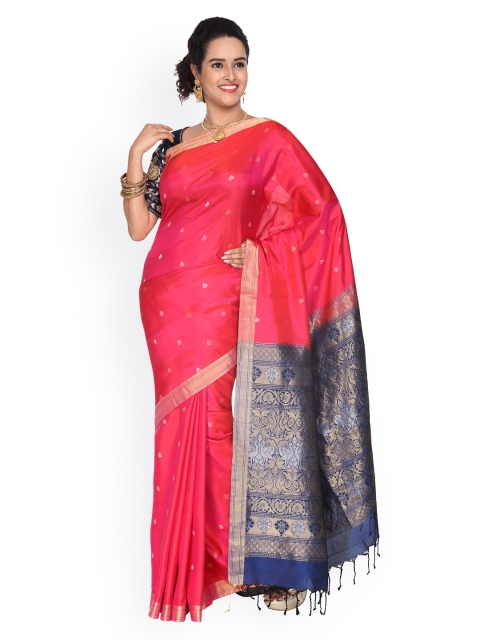 

Vijayalakshmi Silks Blue & Navy Blue Pure Silk Woven Design Saree