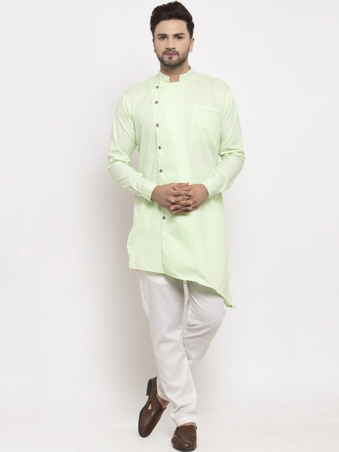 

Benstoke Men Green Solid Kurta with Pyjamas